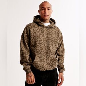 Abercrombie & Fitch Men's Gray Patterned Hoodie